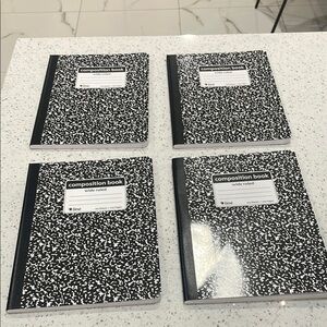 Black and White Composition Notebooks - set of 4